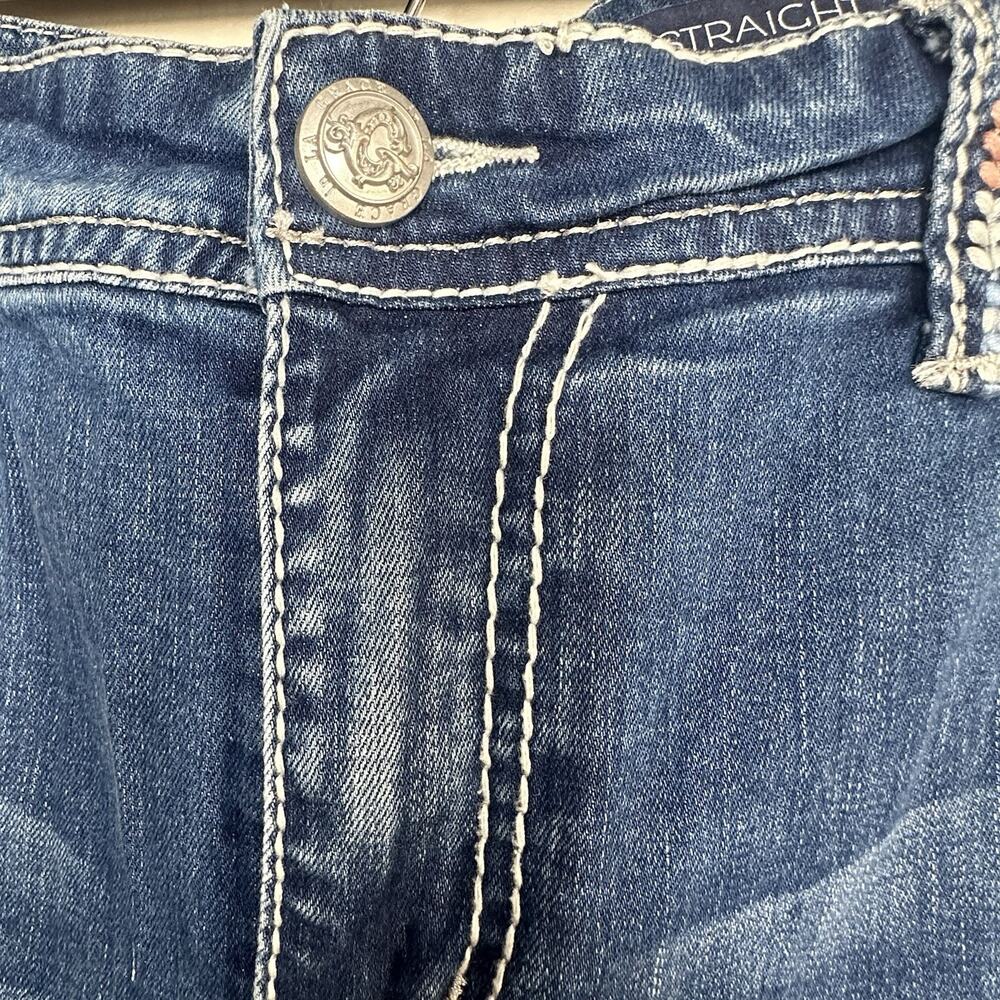 Grace In LA Plus Size P Straight Dark Wash Jeans Aztec Sequins Pockets Size 19 - Picture 10 of 16